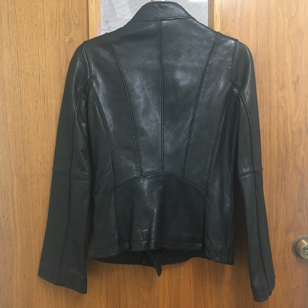 Michael Kors Black Genuine Leather Moto Jacket - Picture 9 of 11